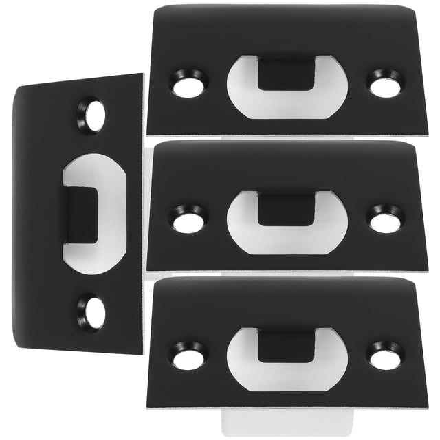 BESTYASH 4 Sets Oversize Deadbolt Strike Plate Black Stainless Steel Smooth Insertion Home Improvement