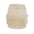 thumbnail image 6 of SONXAHE Dual Button Waist Cargo Mini Skirt for Women Side Cargo Pocket Street Daily Denim Skort, 6 of 6