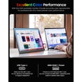 thumbnail image 5 of Portable Monitor 14 Inch OLED 3K 120Hz, 1.29 lbs Ultra-Light Travel Display, 500000:1 Contrast 109% DCI-P3, USB-C HDMI Computer Screen for Laptop PC Mac Phone Gaming, 5 of 7