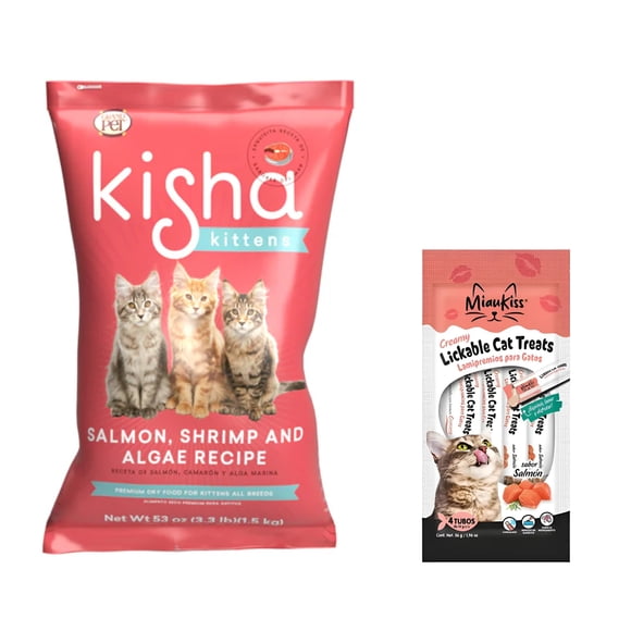 GrandPet Kisha Kittens 1.5 kg + MIAUKISS LICKABLE SALMON 4 PACK 56GR