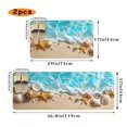 2pcs Coastal Bathroom Mat, Absorbent & Quickdrying Kitchen Floor