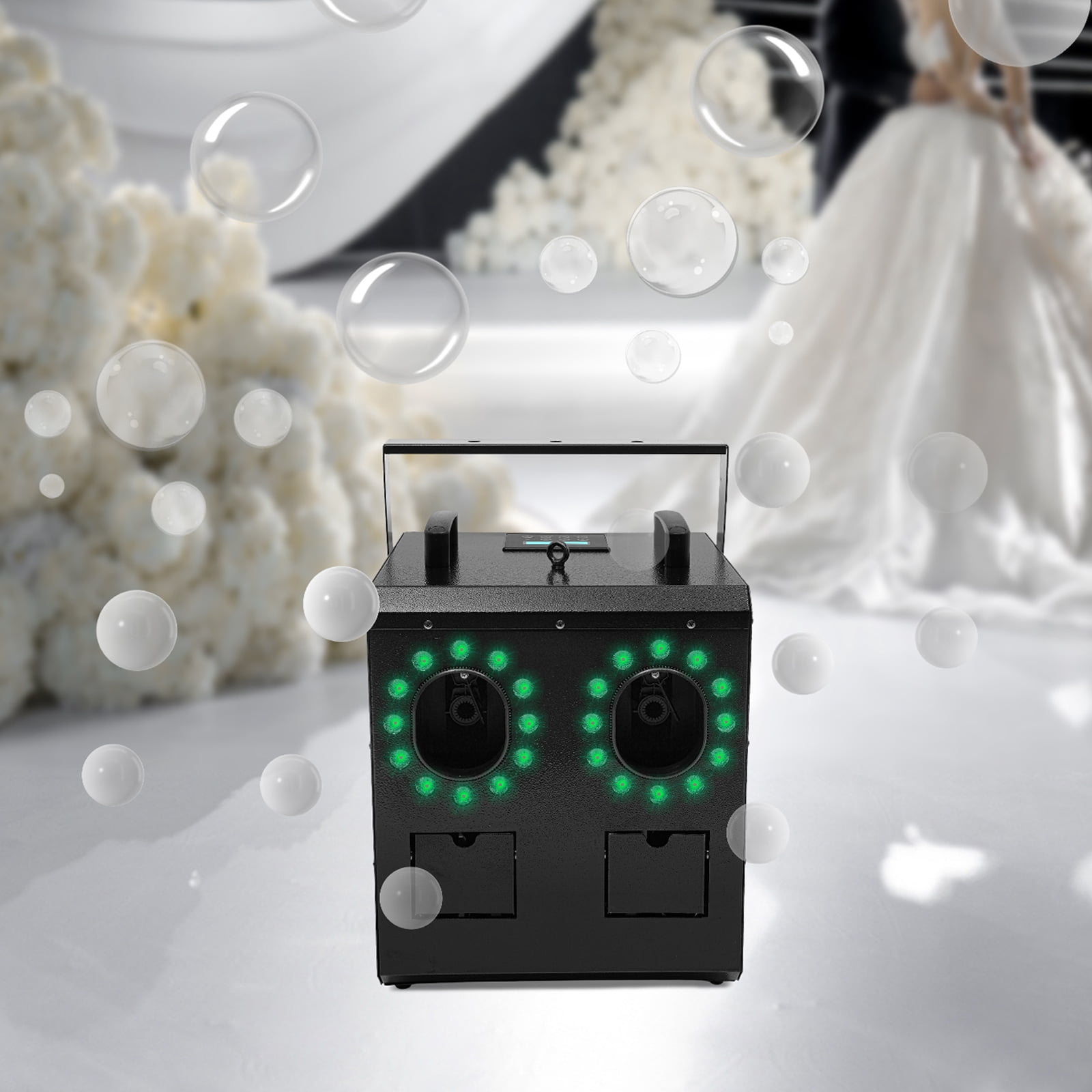 900W Bubble Fog Machine with LED Lights, DMX & Remote Control, 1L Dual Tank, Colorful Effects for Parties, Weddings, and DJ Events