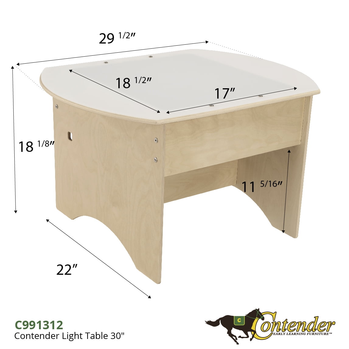 Contender 30" Brilliant Light Table for Kids, Interactive Sensory Light Table for Classroom, Daycare, Preschool