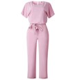 thumbnail image 6 of Summer Women Batwing Rompers and Jumpsuits On ,Summer Casual Flowy Jumpsuits for Women,Womens Loose Short Sleeve Wide Leg Pant Romper Jumpsuit Business Casual One Piece Outfits, 6 of 9