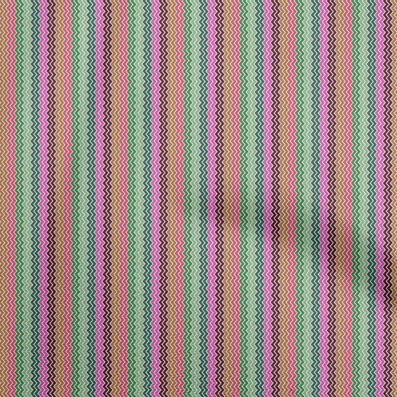 oneOone Cotton Flex Pink Fabric Chevron Sewing Fabric By The Yard Printed Diy Clothing Sewing Supplies 40 Inch Wide