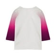 thumbnail image 7 of Summer 3/4 Sleeve Shirts for Teen Girls Raglan Gradient Color Block Crewneck T Shirts Fashion Casual Cute Y2K Kids Toddler Clothes Tween Tee Shirts Fall Outfits, Size 4-15, 7 of 7