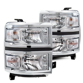 Black Headlight Set For 2014-2015 Chevy Silverado 1500 - Driver & Passenger Side Assembly