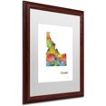 thumbnail image 2 of Trademark Fine Art "Idaho State Map-1" Canvas Art by Marlene Watson, White Matte, Wood Frame, 2 of 2