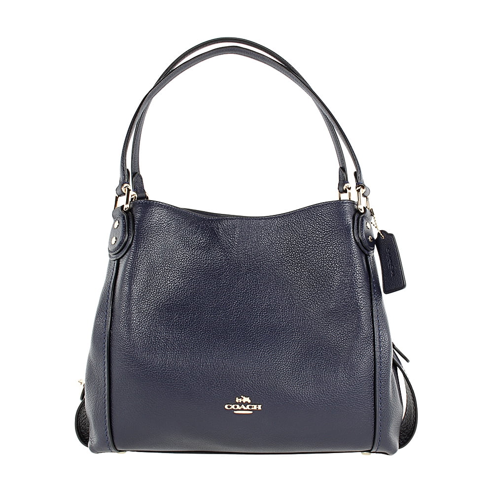 Coach - Coach Edie 31 Ladies Large Pebbled Leather Navy Shoulder Bag ...