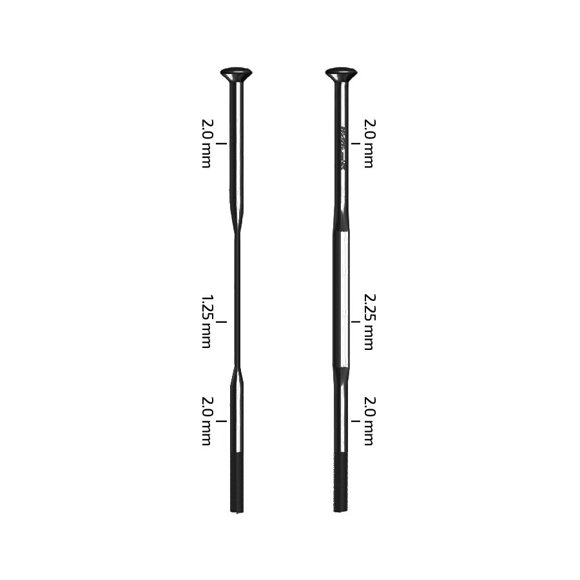 Zipp, Sapim CX-Sprint, Spokes, Straight Pull, Black, 226mm, 3pcs
