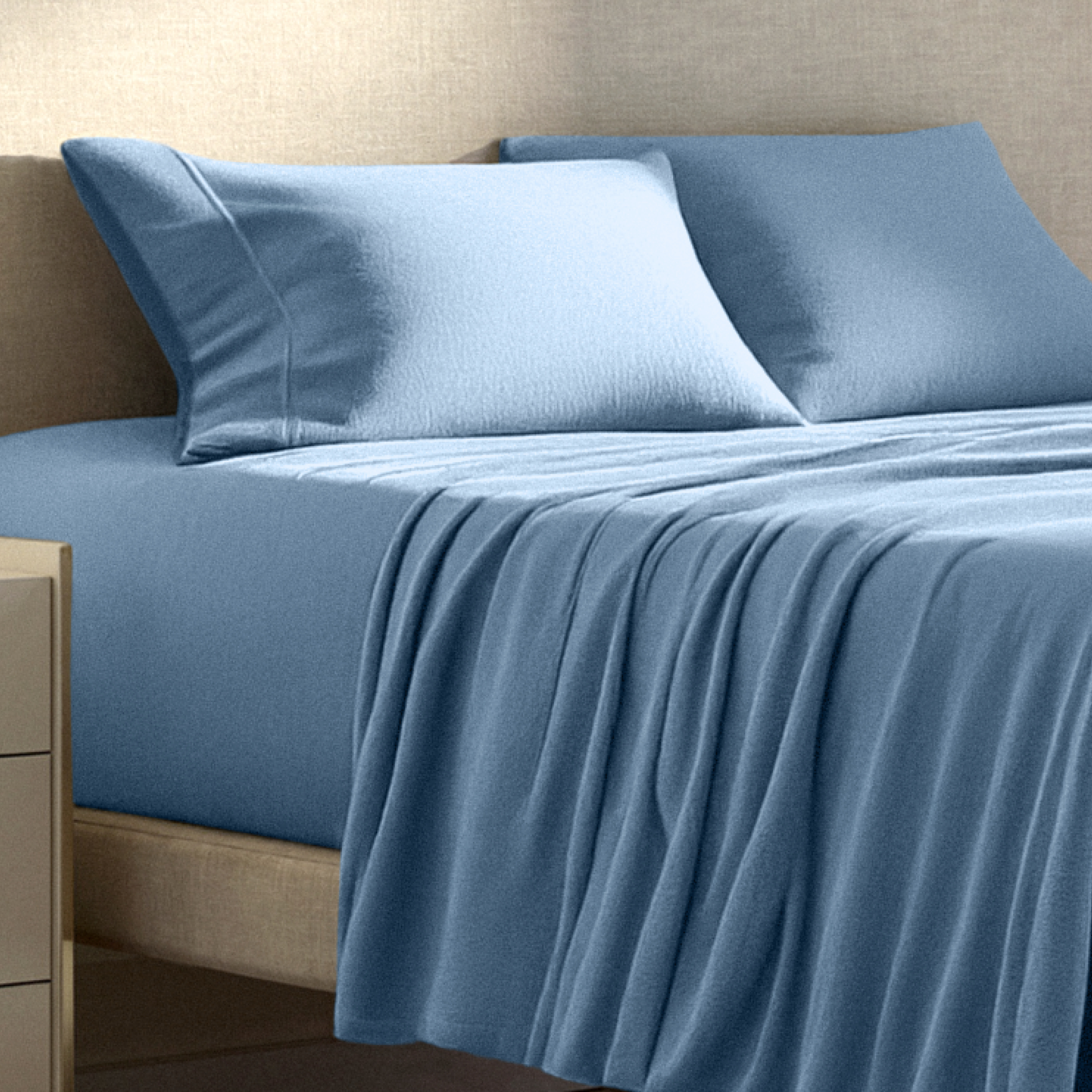 Bare Home Cozy Fleece Queen Sheet Set, Coronet Blue photo 7