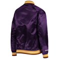 thumbnail image 4 of Youth Mitchell & Ness Purple Los Angeles Lakers Hardwood Classics Satin Raglan Full-Snap Jacket, 4 of 4