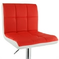 thumbnail image 5 of Elama 2 Piece Faux Leather Tufted Bar Stool in Red and White with Chrome Base, 5 of 9