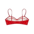 thumbnail image 5 of iiniim Women's Wet Look Faux Leather Wire-free Unlined Bra Top Triangle Bralette Underwear Red L, 5 of 7