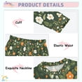 thumbnail image 3 of FORMRS Long Sleeve Top and Pants Pajama Set for Niños 2-Piece Sleepwear, Sizes 18M-8Y, Green Flowers Pattern, 3 of 6