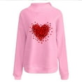 thumbnail image 3 of Yievot Valentines Sweatshirts for Women Oversized Casual Mock Neck Pullover Sweatshirts Long Sleeve Holiday Vacation Graphic Tops, 3 of 5
