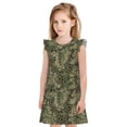 thumbnail image 1 of Balery Green Snake Skin Camisón de princesa para niñas, pijama de algodón con mangas abullonadas, suave y bonito.-X-Large, 1 of 6