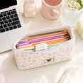 thumbnail image 4 of Floral Makeup Brush Cosmetic Bag for Women, Small Flower Pencil Pouch, Flowers Toiletry Organizer Case Kawaii Makeup Cosmetic Travel Cloth Pouch (Pink Floral, 4.7''x8.6''), 4 of 7