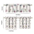 thumbnail image 6 of Funny Sketch Graffiti Kids Kitchen Curtains Set - Colorful Cartoon Playful Tier & Valance Curtains, Kawaii Animals Space Galaxy Rocket Astronaut Rainbow Moon Stars Child Window Drapes, Easy Install, 6 of 6