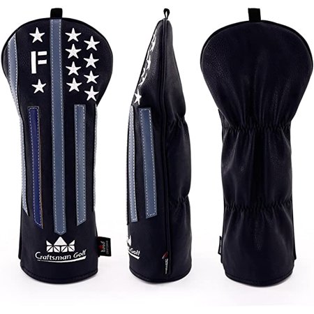 Craftsman Golf Blue Strips Black PU Leather #1 F X UT Golf Driver Headcover Fairway Wood Cover Hybrid Golf Clubs Head Covers,Star Design