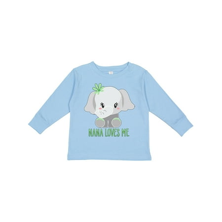 

Inktastic Nana Loves Me- Cute Elephant Gift Toddler Boy or Toddler Girl Long Sleeve T-Shirt