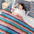 thumbnail image 4 of Erosebridal Modern Geometric Pattern 7-Piece Twin Bedding,Minimalist Stripes Bedding Comforter Set,Polkadot Reversible, 4 of 7