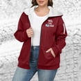 thumbnail image 5 of HOMBOM Hooded Sweatshirt for Women Zip-Up Red Heavyweight Fleece Long Sleeve Solf Womens Jackets Letter, 5 of 5