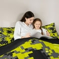 thumbnail image 4 of Feelyou Pixelate Miner Comforter Set 7pcs, Retro Yellow Camouflage Full Bedding Set, 4 of 8