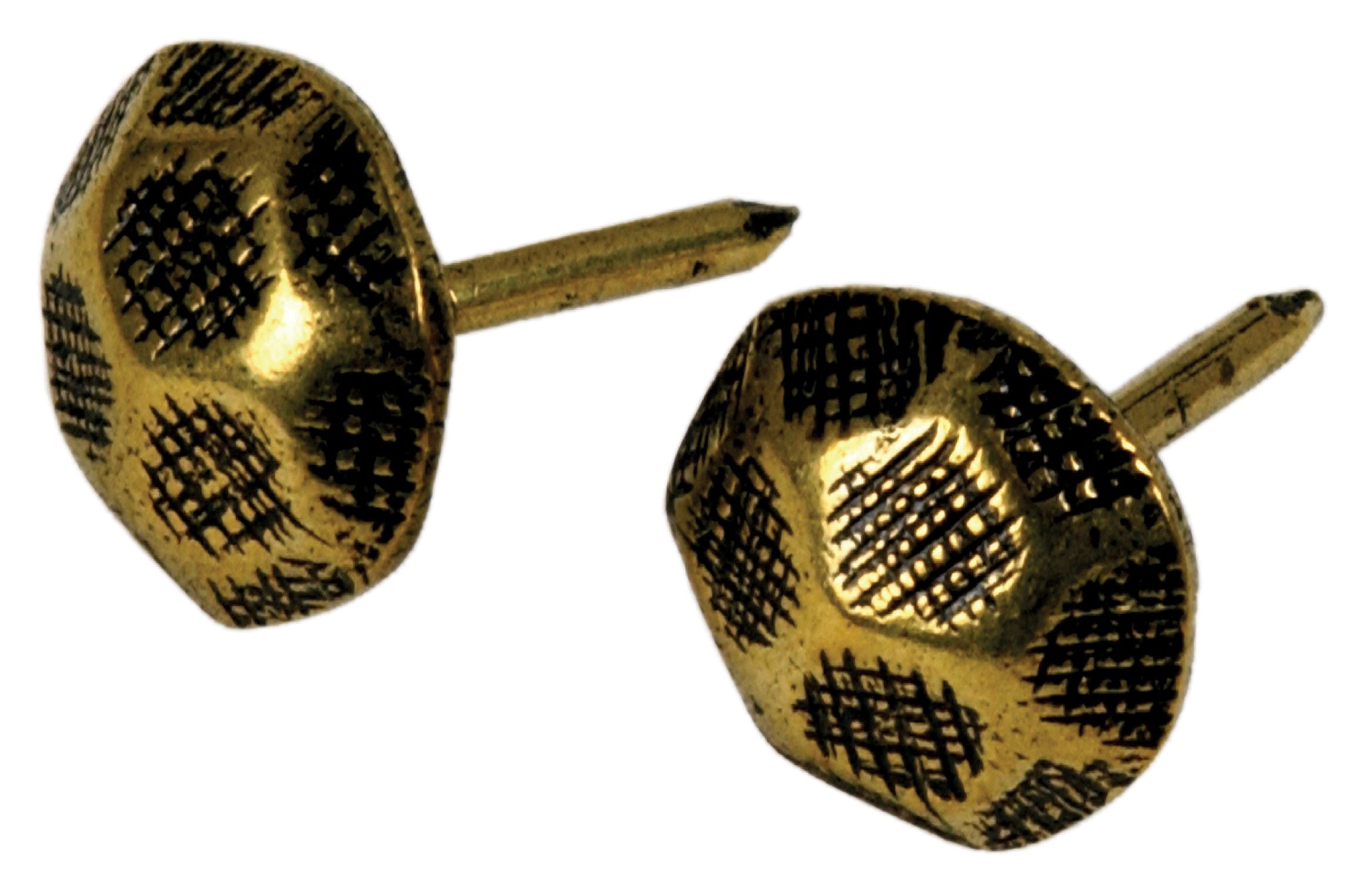 Fas-n-tite Upholstery Nails, Steel, Bright Finish, Antique Brass, 25 pack