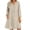 Khaki, variant on TEAJOPSUU Women's Midi Dresses Cotton Blend Loose Fit V Neck Button Placket Long Sleeve Dresses with Pockets Casual Solid Color Dresses Coffee