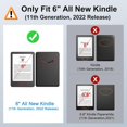 thumbnail image 3 of Case for - 6" Kindle (11th Generation, 2022/2024 Release),  Lightweight PU Leather Protective Cover with  Wake/Sleep, Hand Strap Feature, Book Lovers Gifts, 3 of 7