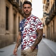 thumbnail image 3 of Garronmavis 250th Anniversary Couple Golf Shirts Quarter Zip Mens Hawaiian Shirt Lightweight Breathable Fabric Keep Cool in Hot Weather Machine Washable Lapel Design, 3 of 6