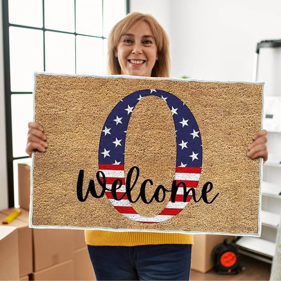 Wdhugt 4th Of July Door Mat Patriotic Doormat Entryway Rug Welcome Independence Day Doormat Stain And Fad Patriotic Decor Welcome Outdoor Mat
