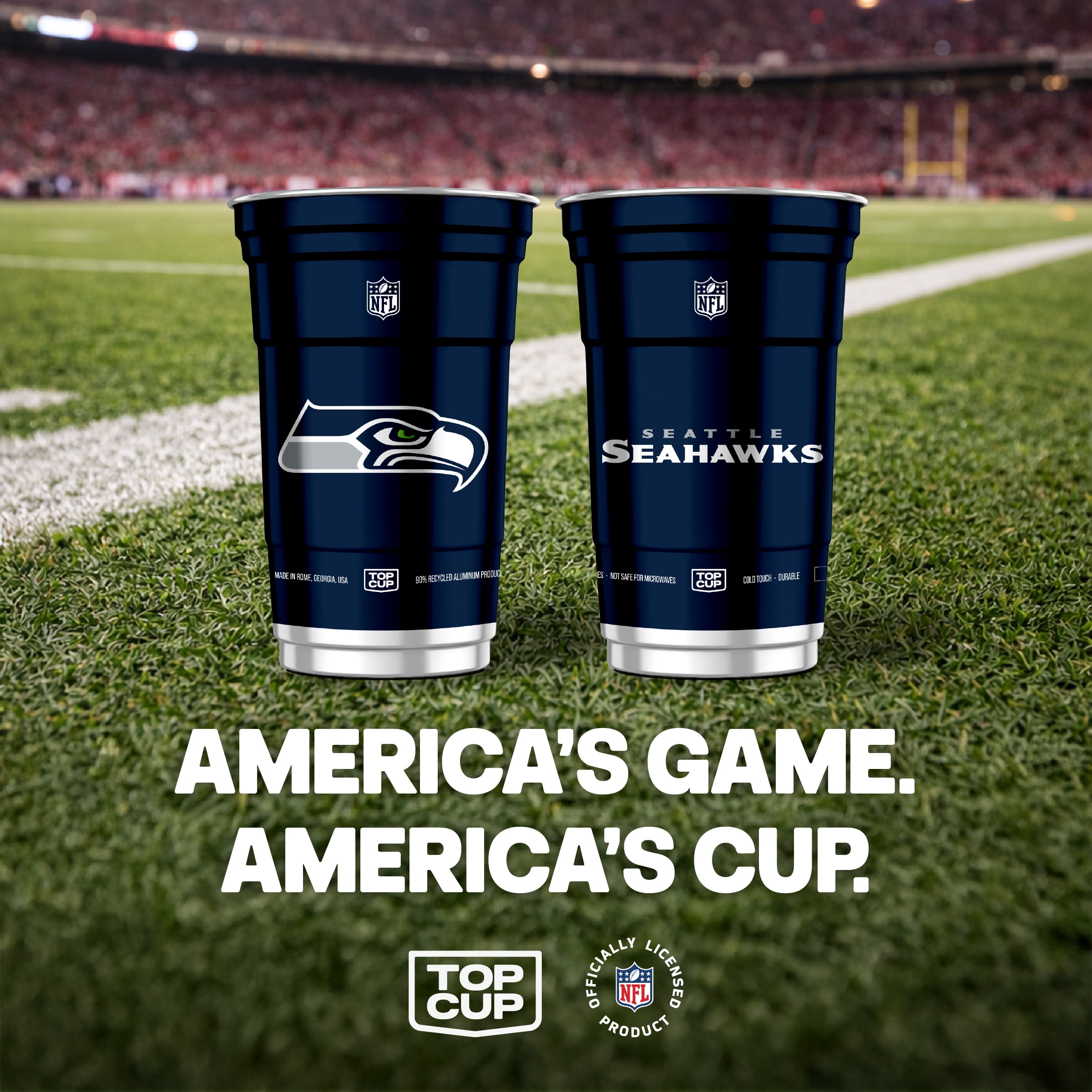 Top Cup NFL Seattle Seahawks Aluminum Party Cups, 20oz, 10 count