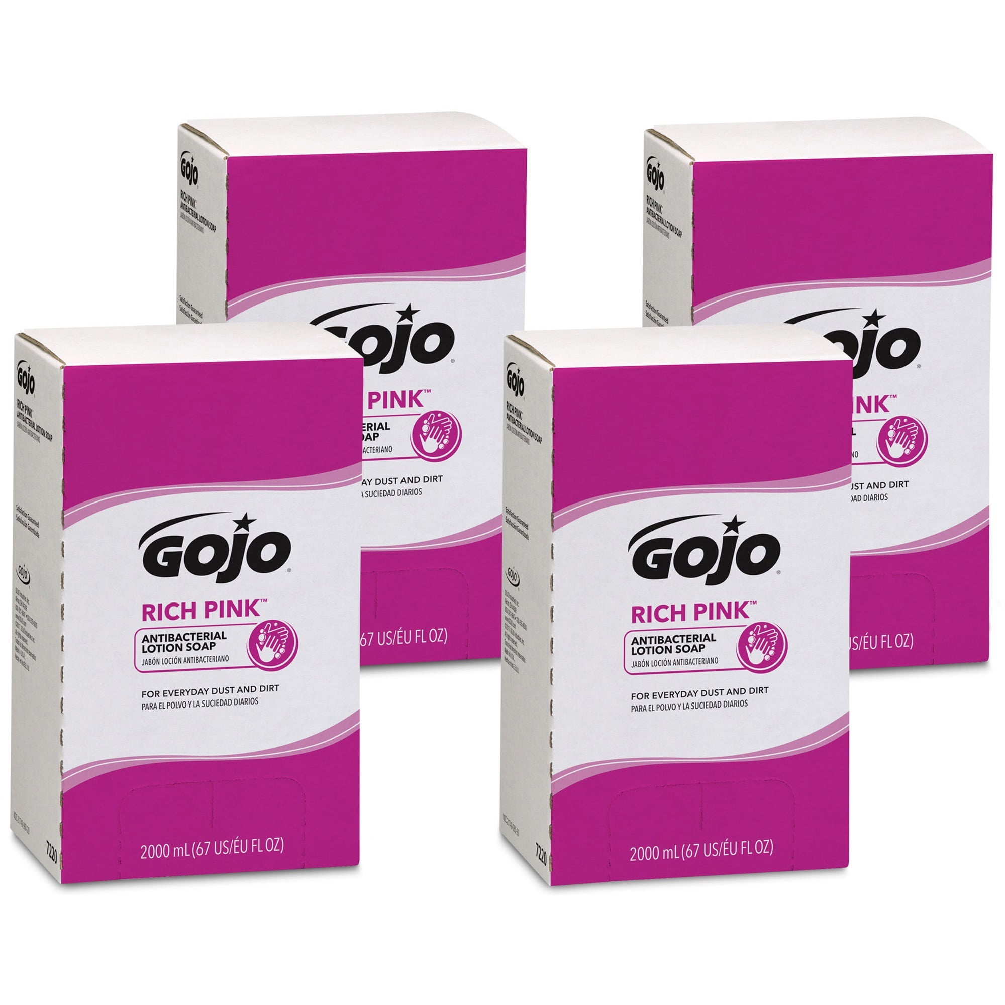 Gojo®, GOJ722004CT, Rich Pink Antibacterial Lotion Soap Refill, 4