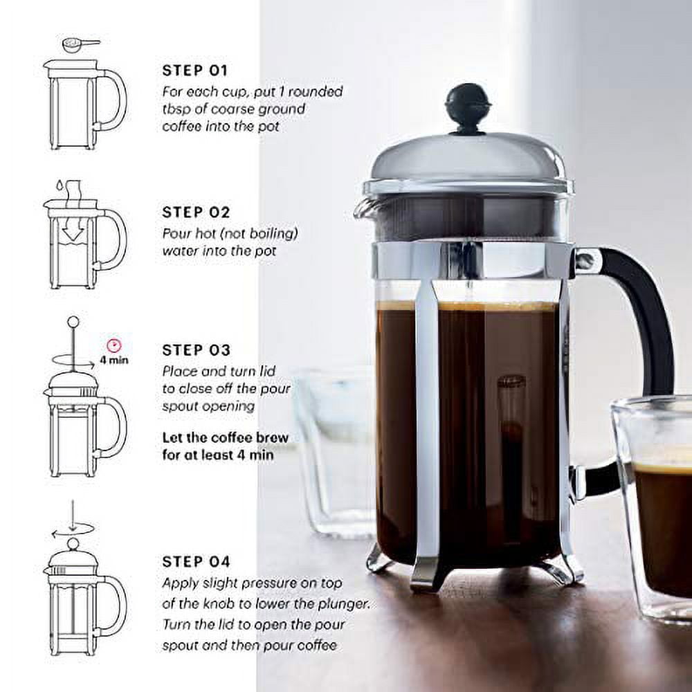 How to Brew Coffee Using a Bodum French Press, Instructions 