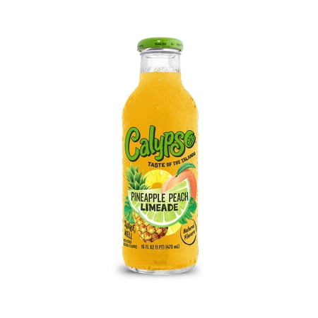 Calypso Limeade, Pineapple Peach, 16oz (Pack of 12)