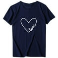 thumbnail image 3 of Rinsvye O Sleeve Women Casual Basics Long Sleeved T Shirt Women Valentine'S Heart Shaped Print Women T Shirts Neck Short Letter Tops Long Sleeve For Women Day Women'S Blouse Tee F Womens Long S, 3 of 4
