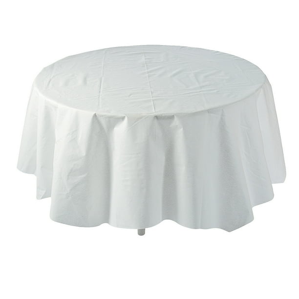 White Paper Linen Round Tablecloth 82" Party Supplies 1 Piece