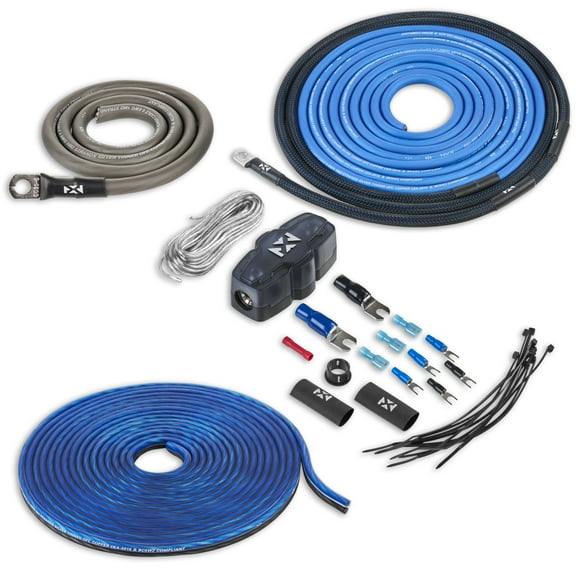 NVX XAPK4 4 Gauge 100% OFC Amplifier Power Wiring Kit w/ Speaker Wire for Amplifiers up to 1500W