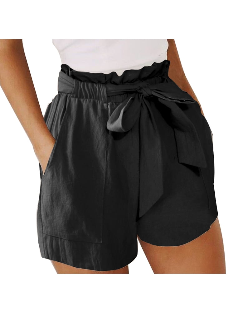 women's elastic waist shorts with pockets