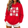 thumbnail image 3 of ThriftyPlait Women Halloween Graphic Hoodie Long Sleeve Loose Fit Top for Holiday Casual Fall Pullover Sweatshirt with Front Pocket, 3 of 6