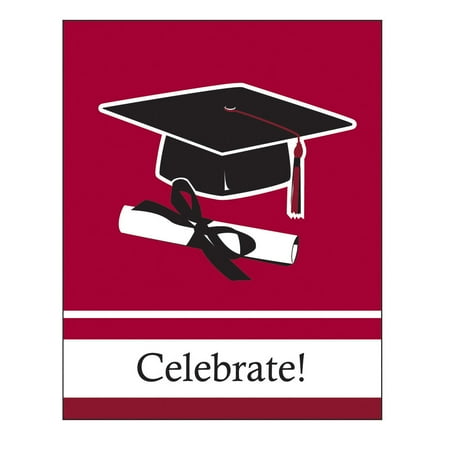 Club Pack of 75 School Colors Burgundy Graduation Paper Invitation Card 5"