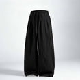 thumbnail image 6 of Iyufng Cotton Linen Wide Leg Pants for Men Casual Summer Loose Trousers with Drawstring and Pockets, 6 of 6