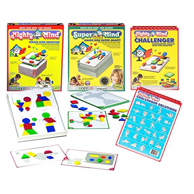 Juego de 3 juegos de rompecabezas de aprendizaje y una bolsa de bonificación: Mighty Mind Basic, Super Mind, Mighty Mind Challenger y una bolsa de bonificación Mighty Mind 76625434902