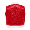 thumbnail image 2 of CHICTRY Kids Boys Girls Sequins Sleeveless Open Front Jacket Coat Christmas Elf Top Red 6, 2 of 5
