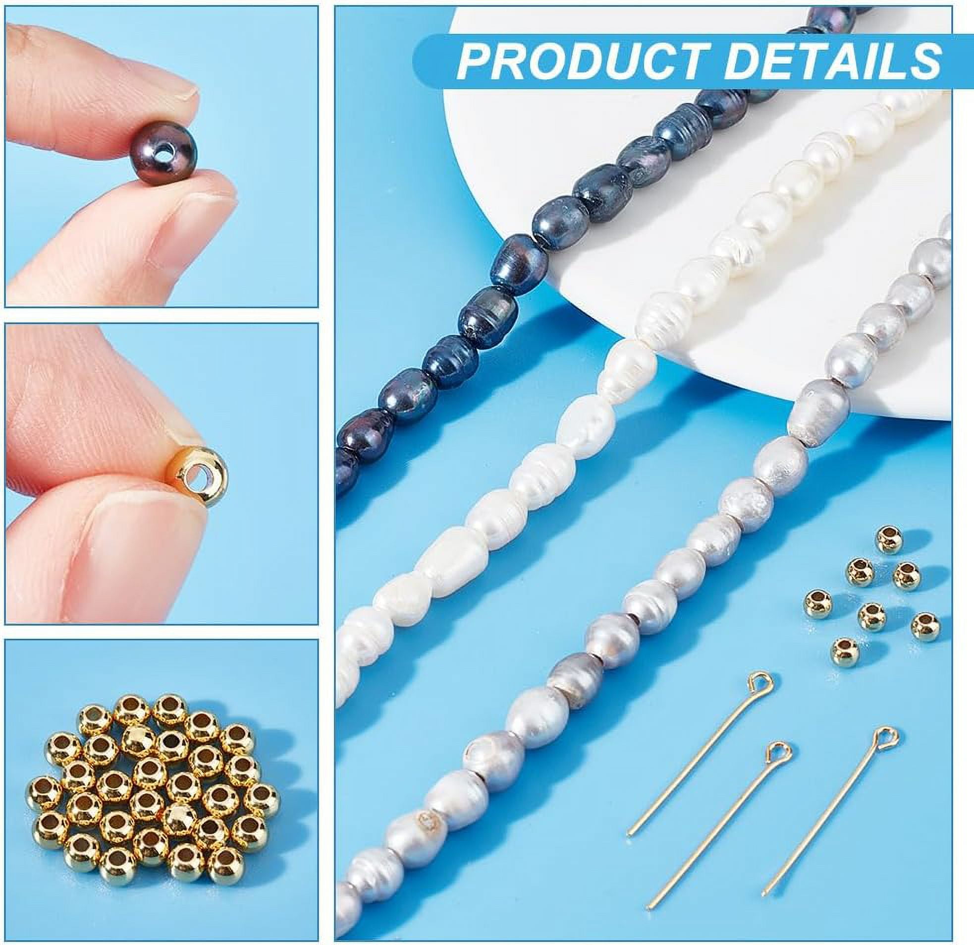 1 box DIY Jewelry Making Finding Kit Including Natural Pearl Loose Beads Iron Eye Pin Brass Round Spacer Beads Mixed color 200pcs/box