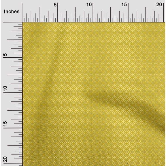 oneOone Organic Cotton Poplin Twill Fabric Shapes Geometric Sashiko Print Fabric by The Yard 42 Inch Wide