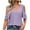 Purple, variant on Plebaso Women's Cold Shoulder Tops Summer V Neck Casual Eyelet Loose Tunic Blouse Vacation Beach Clothes