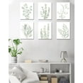thumbnail image 4 of Drsoum Botanical Eucalyptus Light Green Boho Plant Canvas Framed Wall Art Decor 8"x 10" Set of 6, 4 of 7